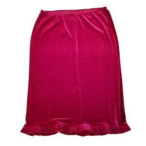 Vintage Studio L Red Velvet Skirt Christmas Holiday Party Ruffle Hem
